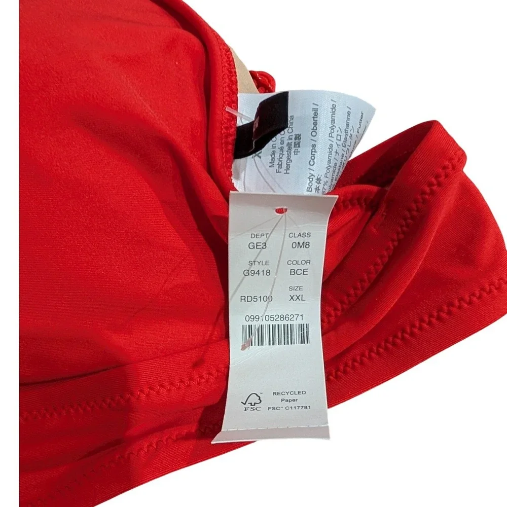 NWT J. Crew Red Tie Front High Waisted Bikini Swimsuit Set Women's - Size XXL‎